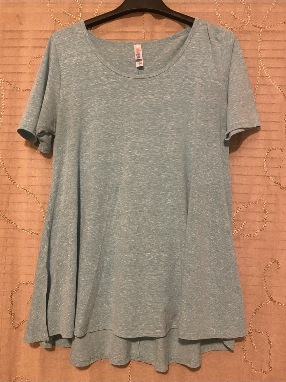 LuLaRoe Heathered Light Blue Scoop Neck Tee - medium